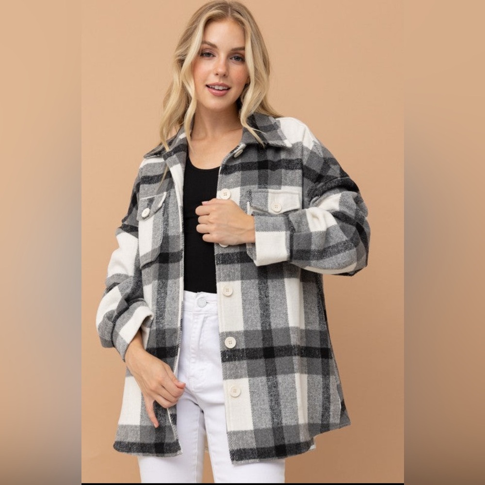 Plaid Button-Up Shacket